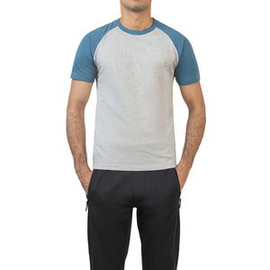T-shirt décontracté en jersey de coton gris à manches courtes et col rond pour homme, coupe classique - Product Image 5