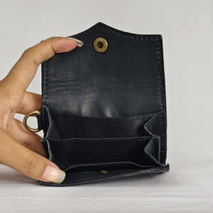Monedero de Cuero Genuino de Primera Calidad, Anti-Robo, Corto, con Diseño Floral, Estilo Vintage, Múltiples Bolsillos, Diseño Vaquero Occidental, para Monedas y Tarjetas - Product Image 2