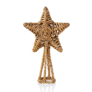 Christmas holiday ornament supplies water hyacinth ornament woven <b>stars</b> wall <b>hanging</b> decor - Product Image 4