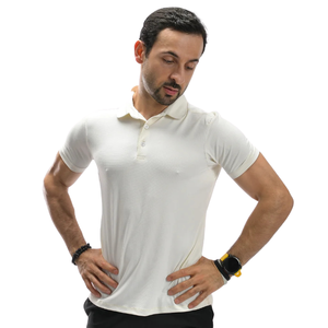 Polo pour homme en tissu gaufré, léger, en polyester et élasthanne, respirant, anti-humidité, coupe ajustée, pour le golf, décontracté, OEM - Product Image 1