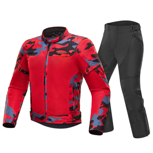 Combinaison de course moto camouflage, veste et pantalon en mesh respirant en polyester, vêtements de cyclisme d'extérieur - Product Image 2