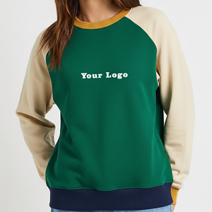 Custom Made Drop Shoulder Oversized Pullover Color Block Sweatshirt 100% Cotton Fleece Crewneck Fashionable Sweatshirt - Product Image 1