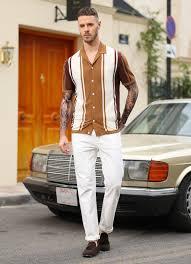 Camisa Casual Transpirable para Hombre, Marca Micah Corp, Tejido Viscosa con Rayas Verticales, Cuello Cubano, Logotipo Personalizado, Estilo Vintage 2026 - Product Image 3