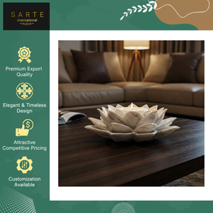 New Elegant Design Natural Stone Handmade Eco-Friendly Modern Decorative Marble Lotus Candle Holder Tealight Stand Christmas - Product Image 5