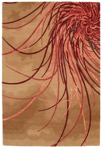 Tapis d'intérieur en laine et soie de designer, tufté à la main, motif floral abstrait de luxe, tapis moderne pour salon, laine de Nouvelle-Zélande, décoration personnalisée - Product Image 1