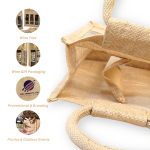 Bolsa de Yute Resistente y Ecológica para Botellas, Porta Botellas de Agua Reutilizable para Uso Diario - Product Image 5