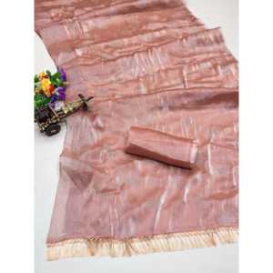 Sari de fiesta chino tradicional de diseñador con hermosos estampados de lámina de trabajo - Product Image 3