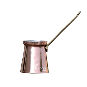 Cezve en cuivre massif martelé fait main avec poignée en laiton, cafetière traditionnelle arabe grecque Ibrik pour cuisinière - Product Image 1