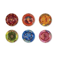 Assiettes de Présentation Modernes Excelsa, Lot de 60-80 Pièces, Motif Aborigène, en Plastique, Diamètre 33 cm, Vaisselle Décorative pour Fêtes