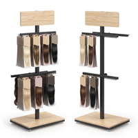 Support de présentation pour extensions de cheveux personnalisées - Support à 2 niveaux en bois et métal pour les salons de beauté