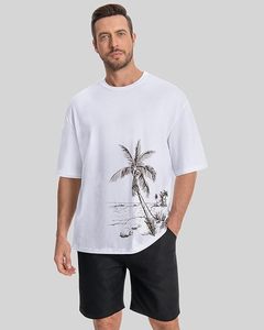 เสื้อยืดโอเวอร์ไซส์ผู้ชาย พิมพ์ลายได้ตามต้องการ สวมใส่สบาย ระบายอากาศดี เสื้อยืดลำลองทันสมัย คอกลม แขนสั้น ทรงหลวม - Product Image 3