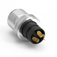 Connecteur rond mâle/femelle moulé avec câble, code T, IP67, étanche, 63V 12A, usage industriel