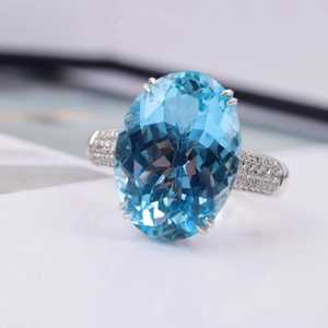 Anillo de Aguamarina Santa María Hecho a Mano, Joyería Fina de Lujo para Compromiso y Boda, Regalo Elegante y Único para Mujer con Piedra Preciosa - Product Image 2