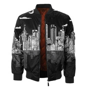 Chaqueta de Cuero para Hombre de Alta Calidad, Estilo Bomber, con Cuello Alto Repujado, Cierre de Cremallera, Color Sólido, Estilo Vintage - Product Image 1