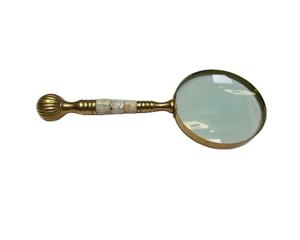 Antique Brass Magnifying Glass for Reading <b>Study</b> Vintage <b>Desk</b> Decor Handcrafted Retro Style Magnifier - Product Image 1