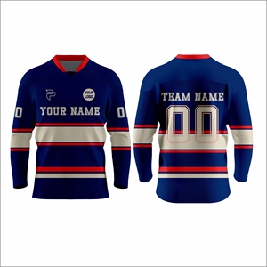 Jersey de Hockey sobre Hielo Personalizado OEM, 100% Poliéster, Letras Impresas en la Parte Delantera, Ligero, Transpirable, Ropa Deportiva de Equipo, de Fábrica - Product Image 1