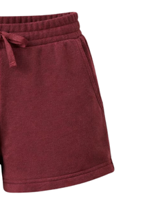 Custom Burgundy Women Sweat Shorts Cotton Fleece Elastic Waist <b>Drawstring</b> Gym Casual Summer Shorts OEM Manufacturer Supplier - Product Image 4