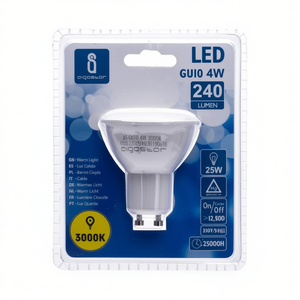 Lampadina LED GU10 4W 3000K Luce Calda 240 Lumen Durata 25000H per Retrofit e Aggiornamento - Product Image 2