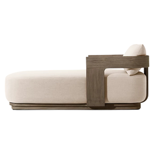 Chaise longue de jardin en teck massif de style moderne et contemporain, chaise longue d'extérieur, chaise longue de piscine, lit de soleil de luxe, mobilier de jardin - Product Image 2