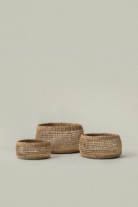 Set of 3 <b>round</b> seagrass <b>baskets</b> Handmade Storage <b>Basket</b> Wholesale eco-friendly Made in Viet Nam - Product Image 1