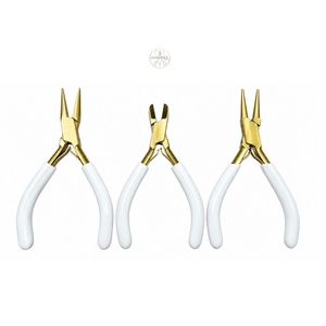 Kit d'outils pour bijoux permanents, finition dorée, pinces, coupe-fils, pochette de rangement, Oliver - Product Image 3
