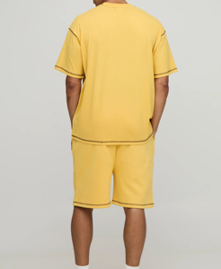 Ensemble 2 pièces personnalisé avec logo imprimé pour homme : short et t-shirt décontractés en fibre de bambou tricotée à séchage rapide - Product Image 5