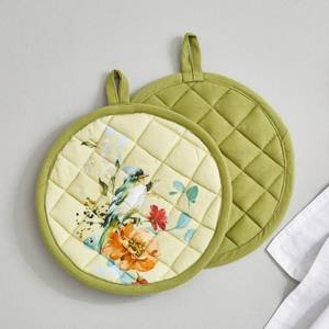 100% Pure Cotton Pot Holders Reusable Heat Pads with Customized Design Indian Manufacturer - Product Image 1