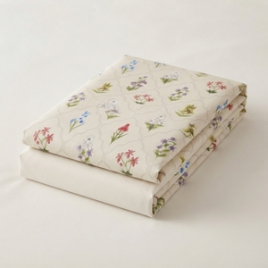 Drap plat en coton imprimé floral classique, couleur terre cuite, 100% coton, T 180 - Product Image 4