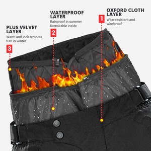 Motorcycle Leather Cordura Riding Pants with CE Removable <b>Knee</b> & Hip <b>Protectors</b> | Waterproof Biker Trousers | Hike Impex - Product Image 3