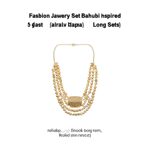 Fashion Jewelry Set Bahubali Inspired 1 Gram Gold Polish Long Necklace - Product Image 2