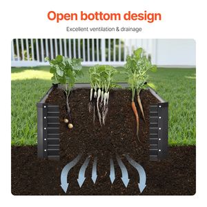 Fioriera Rialzata Ovale in Metallo Zincato per Esterni con Fondo Aperto 6 x 3 x 1,5 piedi, Grande Vaso da Giardino 6 x 3 x 1,5 piedi per Esterni Zincato - Product Image 6