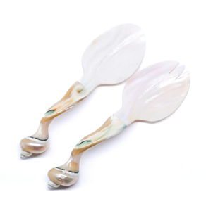 Cuchara de nácar de alta gama con mango de concha natural, cuchara para ensalada, juego de vajilla de lujo para regalo. - Product Image 3