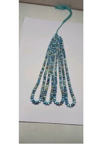 Perles rondes en turquoise dorée semi-précieuse 100 % naturelle du Kazakhstan, 5-7,5 mm, lisses, en brin, pour la création de bijoux DIY - Product Image 2