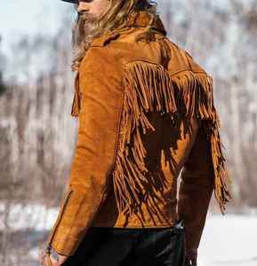 Custom Western Fringe <b>Suede</b> Leather <b>Jacket</b> Stylish Western Cowboy Fashion Outerwear Professional Manufacturer Bulk Orders - Product Image 5