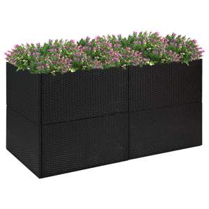 Jardinière noire 61.8 "x 31.5" x 31.5 "Poly Rotin Pots de fleurs et jardinières - Product Image 1