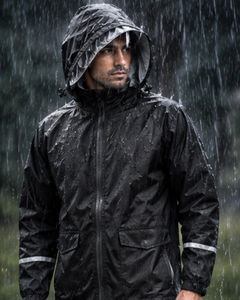 Ensemble imperméable pour homme, noir, % polyester, léger, personnalisable, veste et pantalon à manches longues, pour toutes les saisons, en plein air - Product Image 5