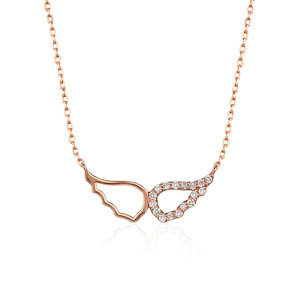 สร้อยคอจี้เพชรสีเหลืองทองสองชั้น - Product Image 3