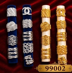 Vintage Gold Plated Alloy <b>Braid</b> <b>Hair</b> Rings Lab Created Micro Insert Large Hole Dreadlock <b>Jewelry</b> Open Band <b>for</b> Party Wedding - Product Image 1