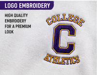 Sudadera Varsity con Cuello a Rayas y Logotipo Personalizado, Sudadera Universitaria de Béisbol con Logotipo Bordado de Alta Calidad