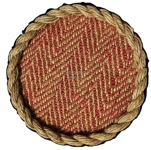 ชุดจานรองแก้วลายแดงสีน้ำตาลทำจากปอกระเจาเป็นมิตรกับสิ่งแวดล้อม ดีไซน์ทันสมัย ขอบเชือกถักทอด้วยเส้นใยธรรมชาติ เส้นผ่านศูนย์กลาง 100 มม. - Product Image 4