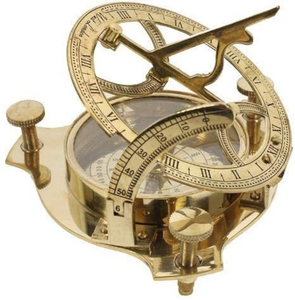 Boussole solaire en laiton, instrument de navigation nautique vintage, style antique, boussole marine décorative pour la maison, le bureau, la navigation - Product Image 1