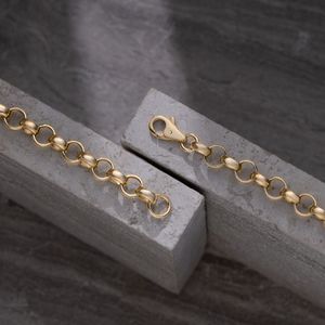 Cadena de Oro Amarillo Sólido Pulido Tipo Belcher, Joyería al por Mayor para Hombres y Mujeres - Product Image 3