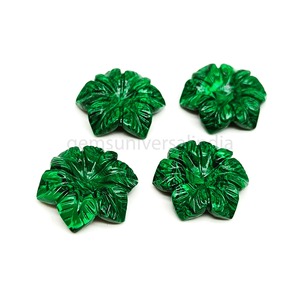Flor de Malaquita Tallada a Mano, Piedra Preciosa de 23mm, Cristal Verde, Piedra Suelta Tallada para Joyería, Precio al por Mayor, Venta a Granel - Product Image 2