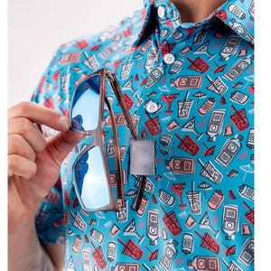 Chemise de golf pour homme personnalisée, anti-transpiration, 90% polyester et 10% élasthanne, manches courtes, motif imprimé, taille XL - Product Image 5