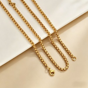 Collier chaîne en acier inoxydable tendance pour hommes et femmes, couleur or, argent, noir, chaîne cubaine minimaliste, bijoux unisexes - Product Image 3