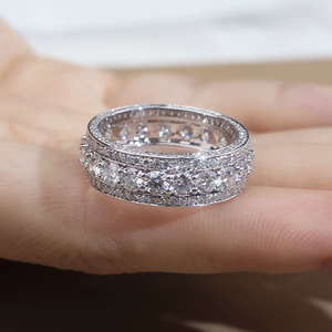 Anillo de Boda de Diamantes de Corte Brillante Redondo de Platino para Mujer, Estilo Clásico, Certificado IGI, Cultivado en Laboratorio, Color D - Product Image 4