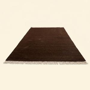 Espresso Velvet Dark <b>Brown</b> Hand Tufted Wool Rug Non-Slip Eco-Friendly Solid Textured Area Carpet for Living Room Bedroom Hotel - Product Image 2