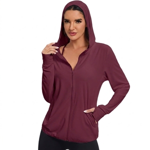 Chaqueta Deportiva con Capucha para Mujer, con Cierre Completo, Manga Larga, Ajustada, con Forro, para Yoga, Gimnasio, Ejercicio, Running, con Bolsillo - Product Image 2