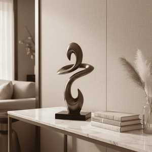 L 75 x B 14 x H 34 cm Abstract Sculpture Artistic Tabletop <b>Decor</b> for Living Room Irregular Shape Handmade Design - Product Image 3