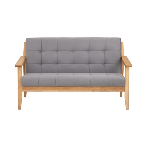 Modern Grey Tufted Back Loveseat Sofa 2-Seater Couch Comfortable Living Room & Bedroom <b>Seating</b> Furniture - Product Image 4